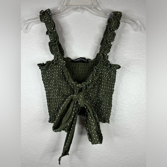 INTHEBEGINNING - Polka Dot Crop Top - Picture 1 of 4